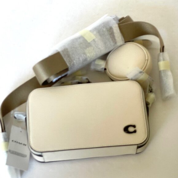 Coach Charter Slim Crossbody Bag White Leather Round Pouch CC070 ORG PKG - Picture 8 of 10